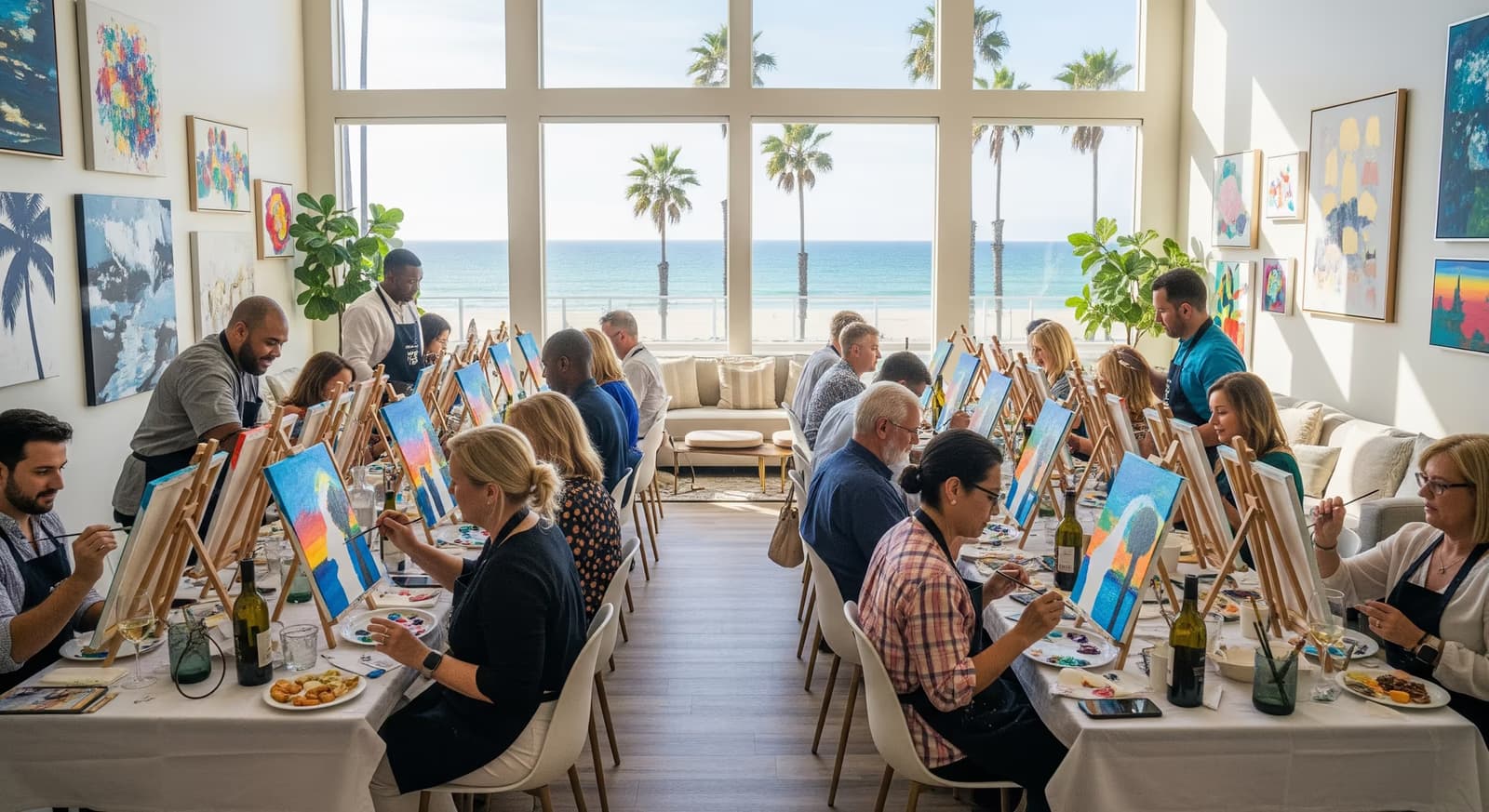 Paint and sip class at LA Paints in Hollywood Hills