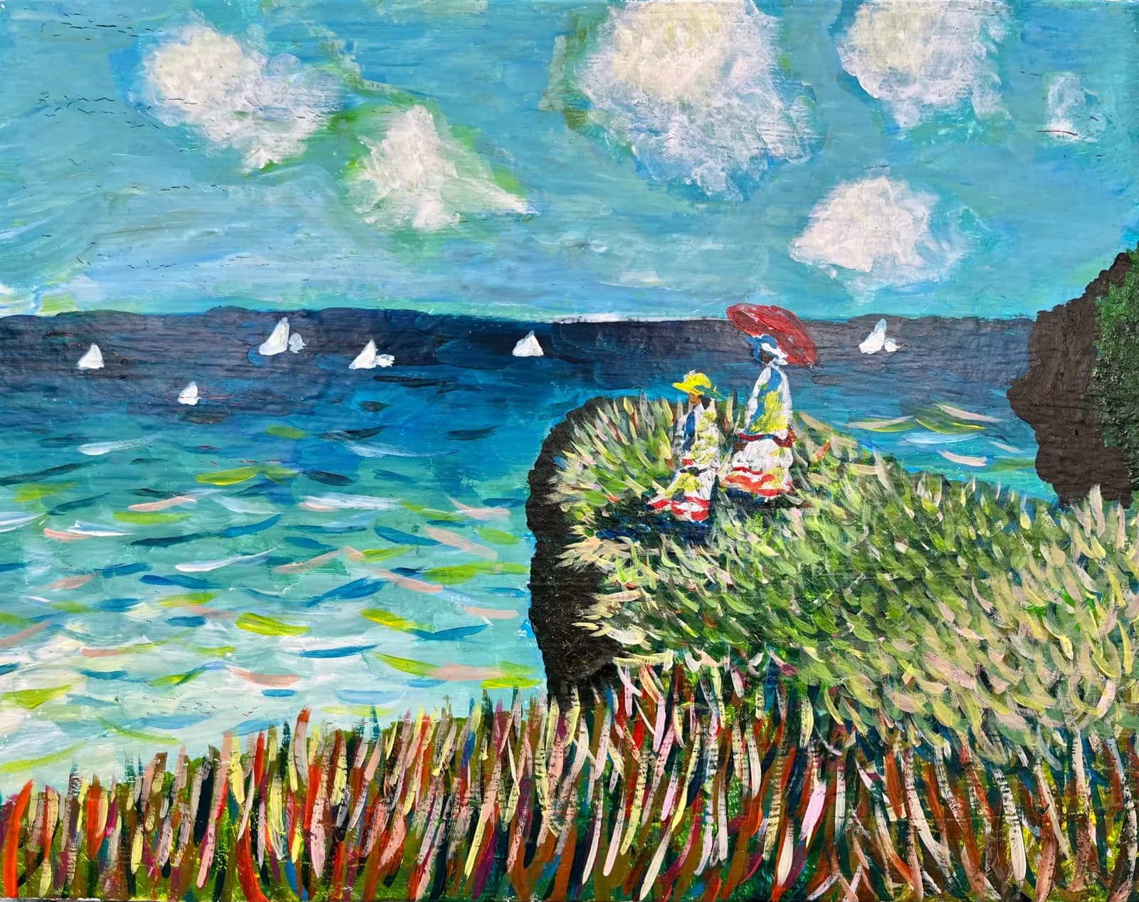 Monet La Promenade sur la falaise Pourville/h