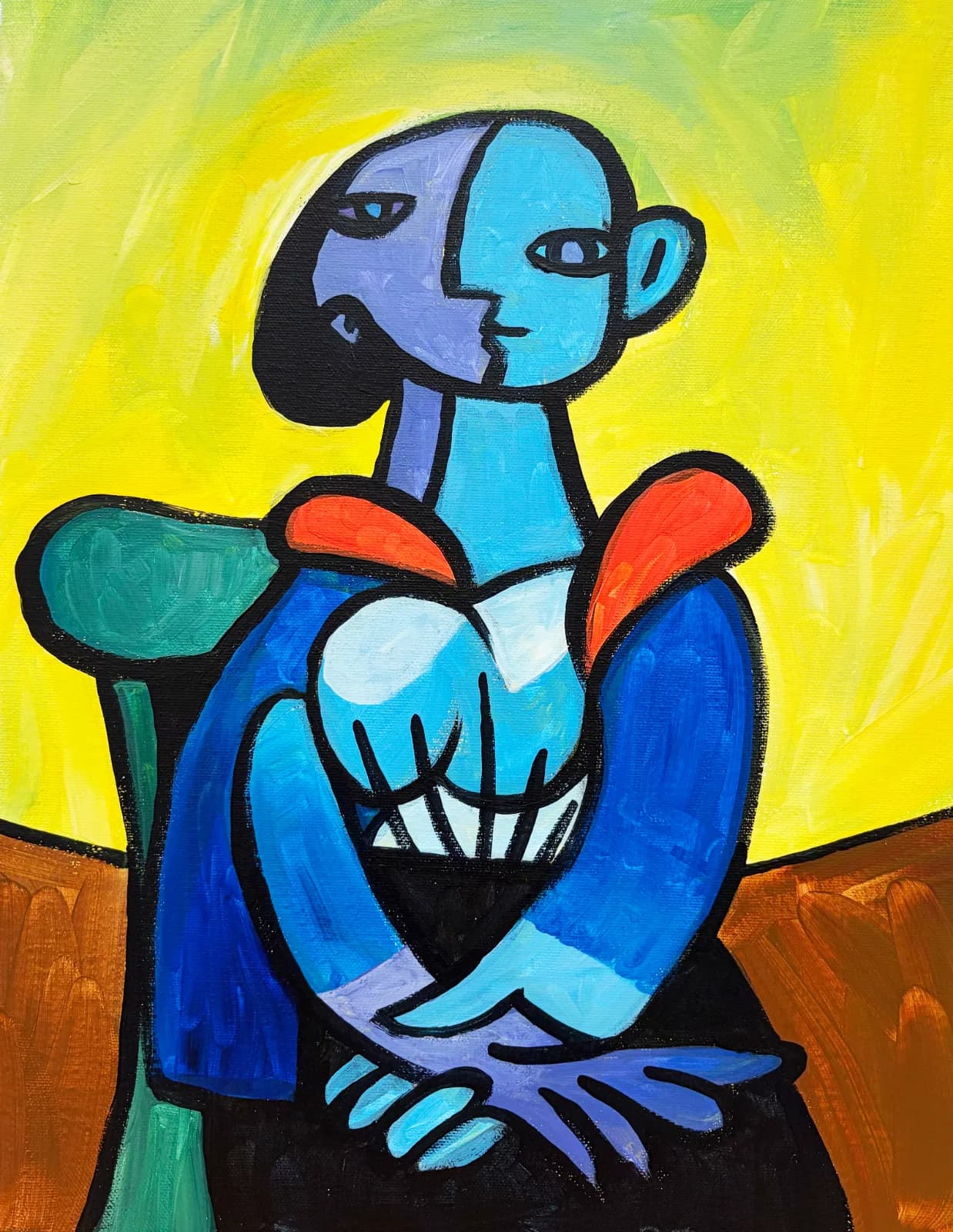 Seated Woman in the style of Picasso/u