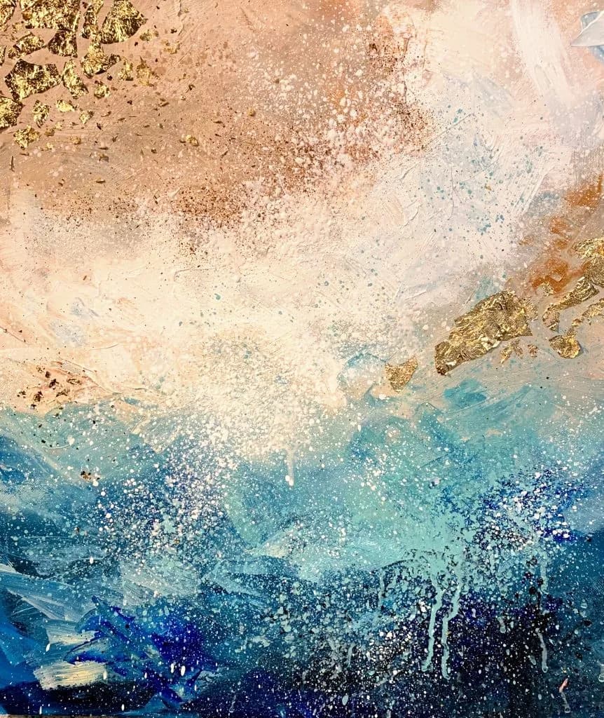 PALE WAVES ABSTRACT w/ Gold foil /u
