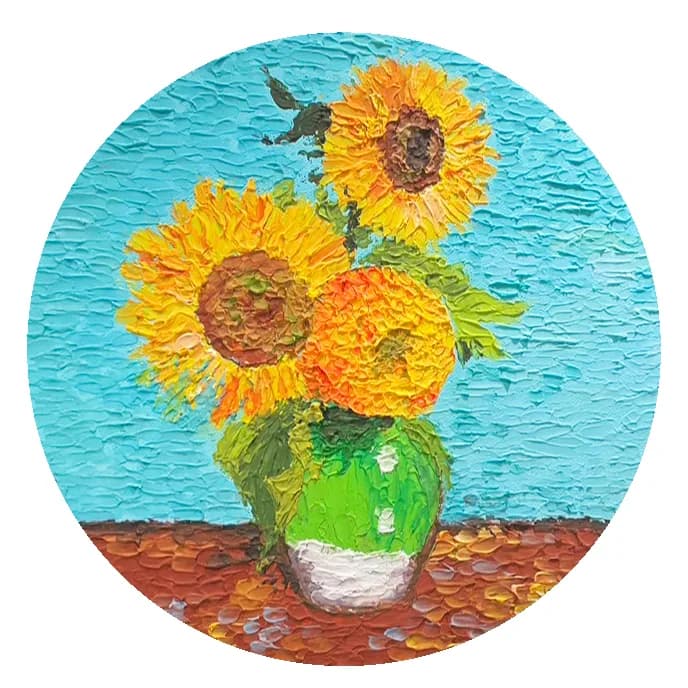 Textured art - Van gogh Sunflower /u